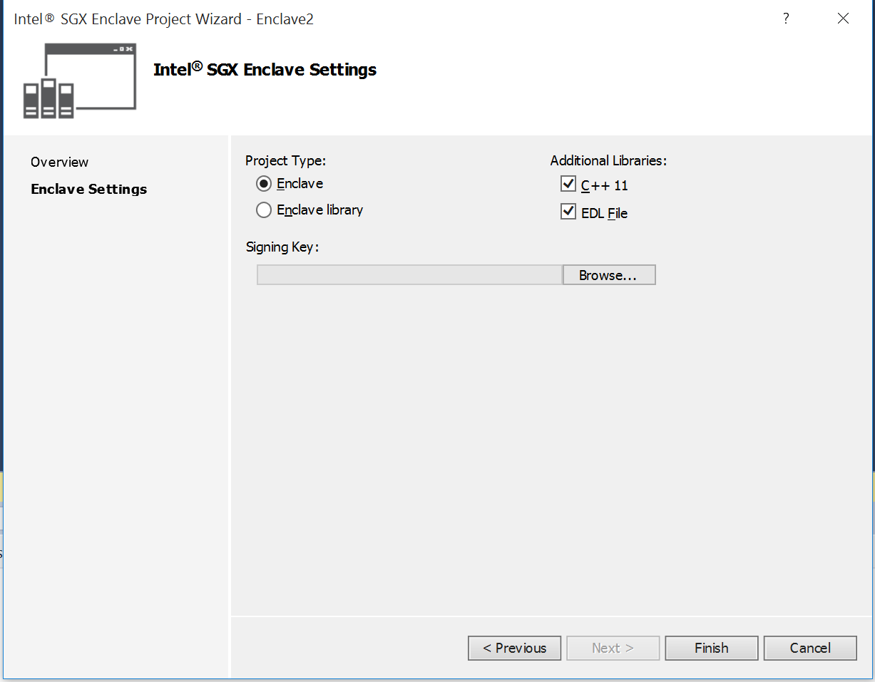 Getting Started with Intel SGX SDK for Windows Enclave Settings 2