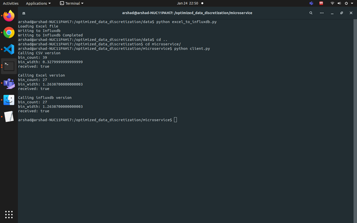 Screenshot of Running Microservice