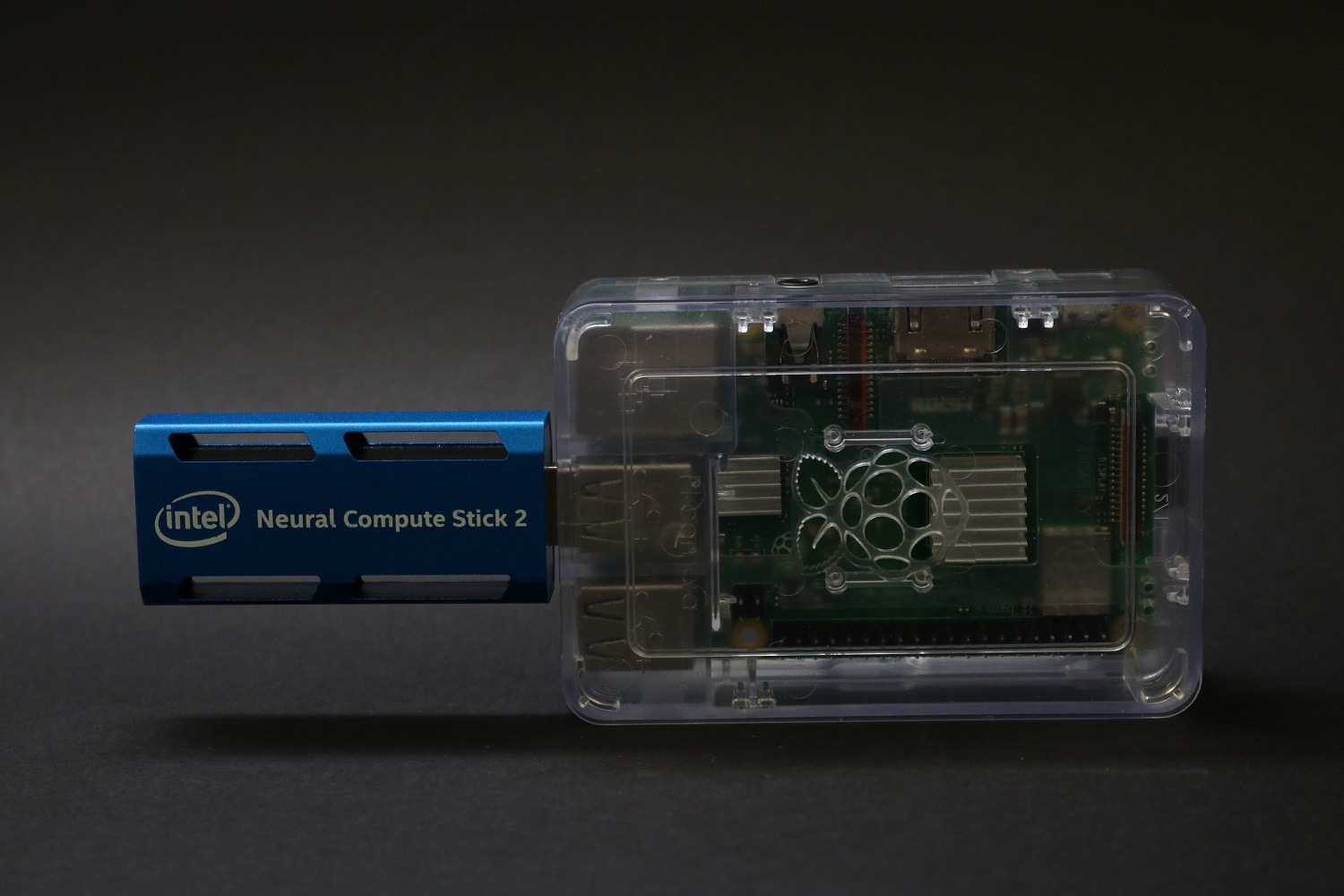 pi3 with ncs 2 and clear case
