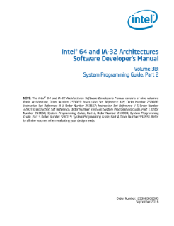 英特尔® 64 位和 IA-32 架构软件开发人员手册，第 3B 卷：系统编程指南，第二部分