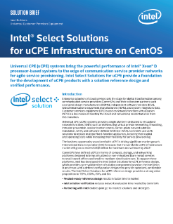 Intel Select Solutions for uCPE Infrastructure on CentOS